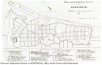 Plan von Exotischen Garten in Hohenheim von 1863