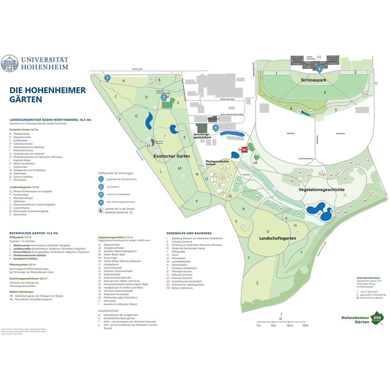 Plan der Hohenheimer Gärten