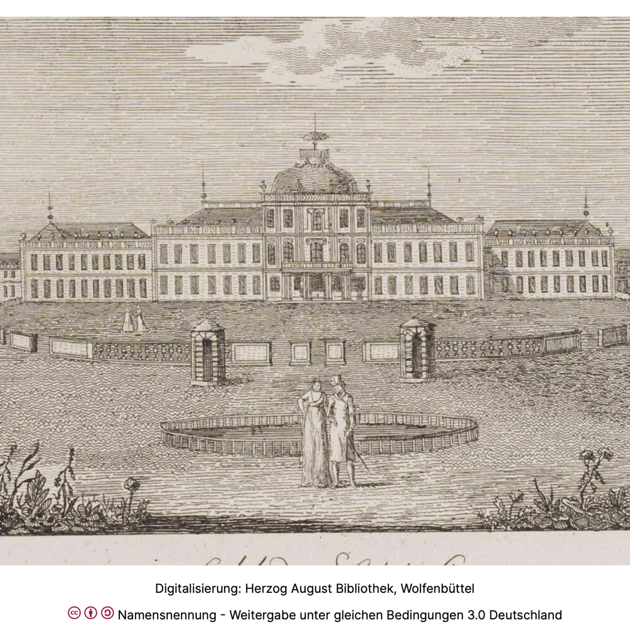 Ansicht Schloss Hohenheim von 1801 (Carl Urban Keller)